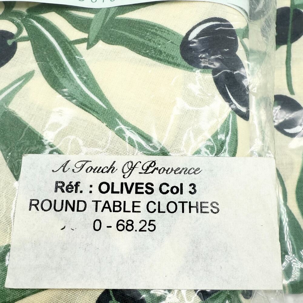 A Touch of French Provence Tablecloth 68" Round + 6 Napkins 18" Set 100% Cotton - Picture 3 of 7